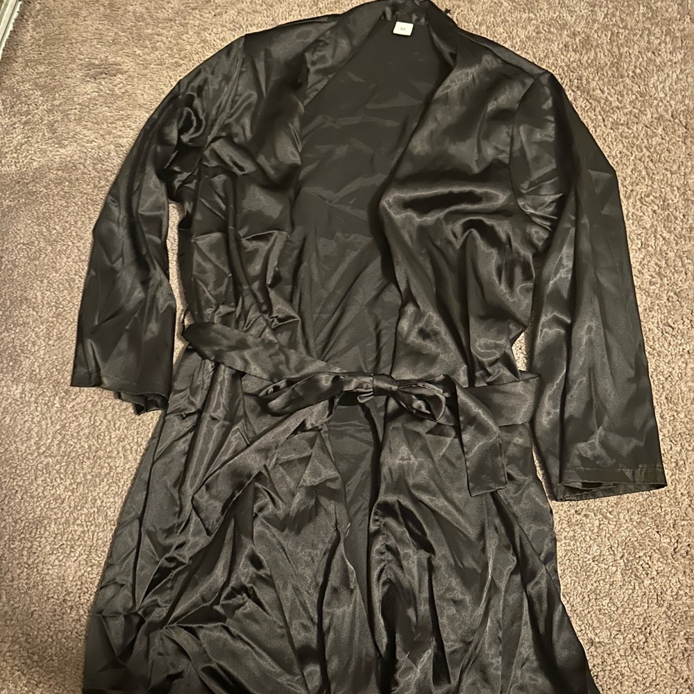 Black Satin Robe